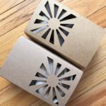 Quart size Sustainable Produce Container with custom stamp print holds oyster mushrooms