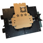 Folding robot with container loaded.